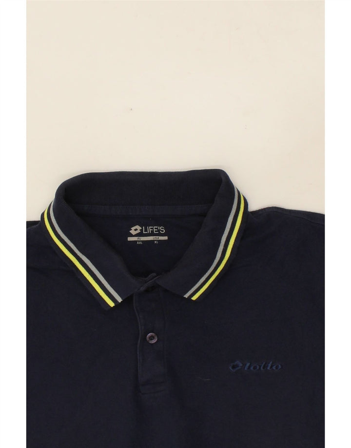 LOTTO Mens Polo Shirt XL Navy Blue Vintage Lotto and Second-Hand Lotto from Messina Hembry 