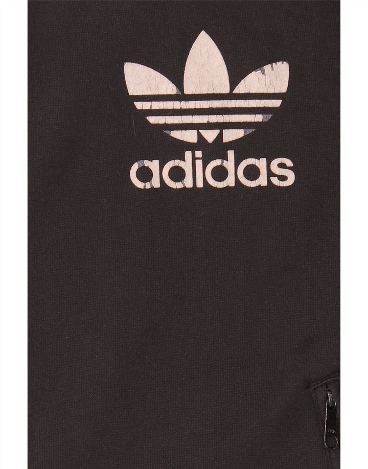 Pulover Adidas pentru bărbați, cu fermoar, poliester mediu negru