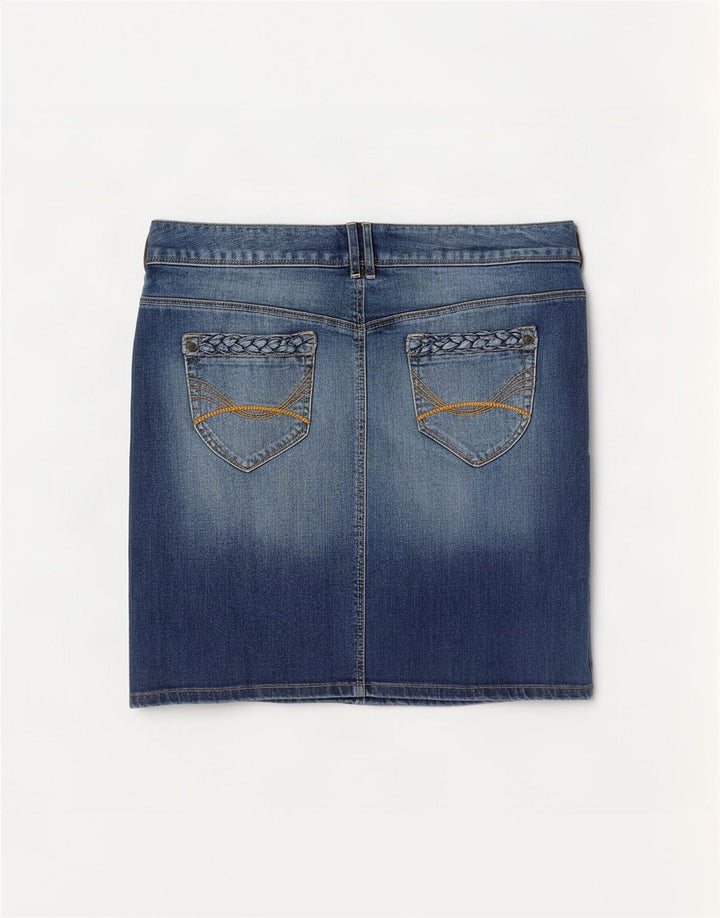Fusta mini denim pentru femei Tom Tailor EU 40 Medium W34 Bumbac albastru