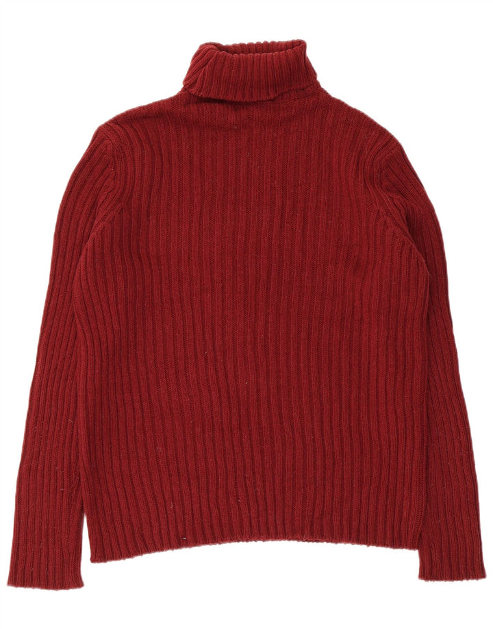 Pulover pentru bărbați Benetton cu gât rulat, mic burgundă