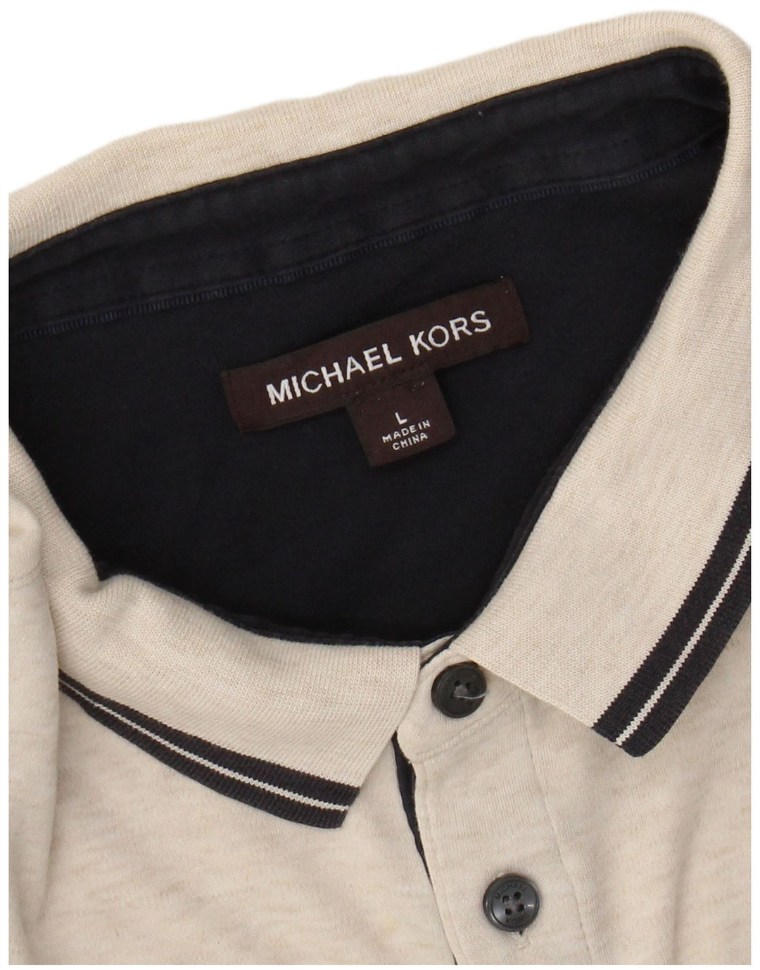Cămașă polo MICHAEL KORS pentru bărbați, mare, pete bej