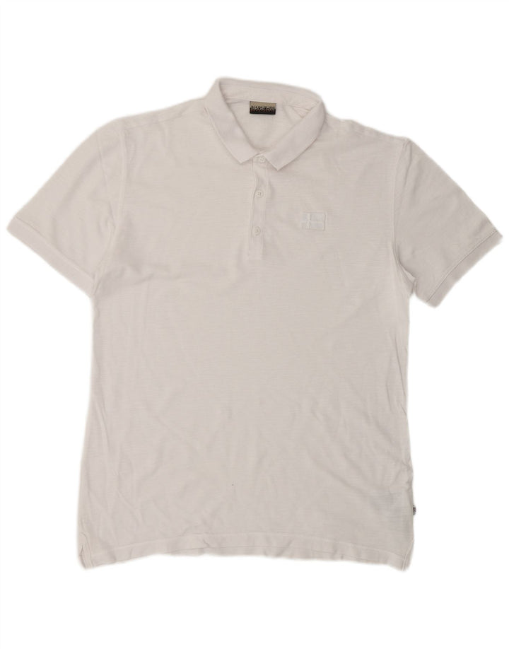 Tricou polo Napapijri pentru bărbați, bumbac alb mare