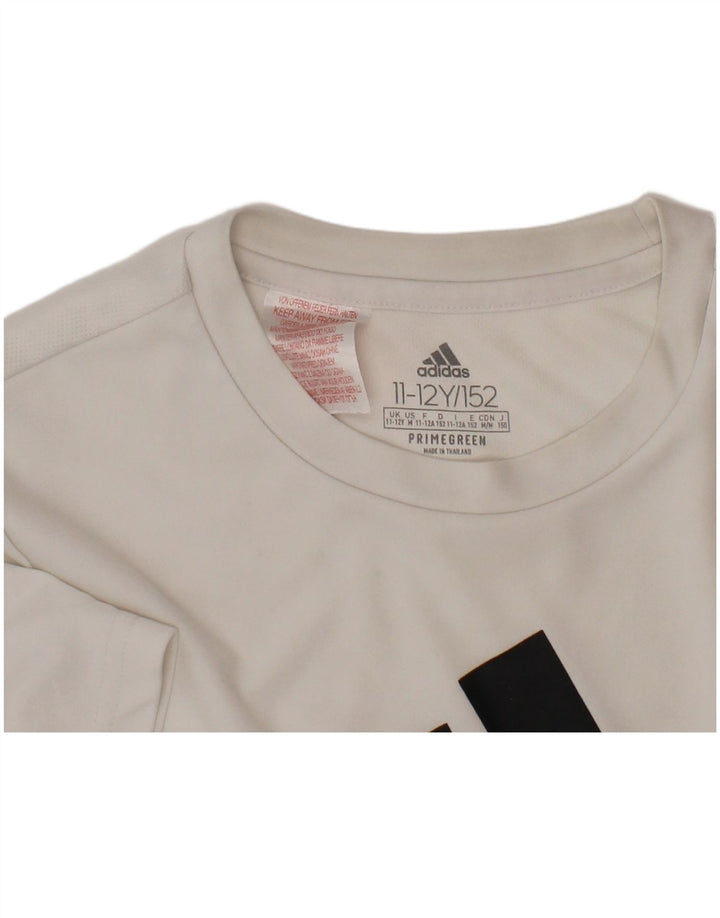 Tricou grafic ADIDAS pentru baieti Top 11-12 ani poliester alb
