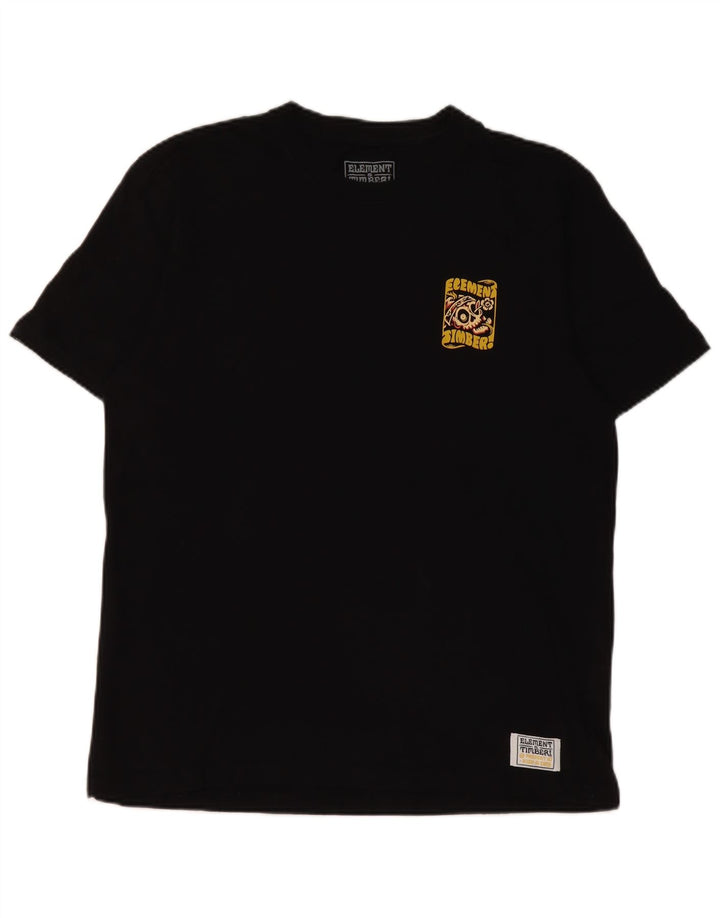 Tricou cu grafic pentru bărbați Element, cu croială obișnuită, din bumbac mediu negru