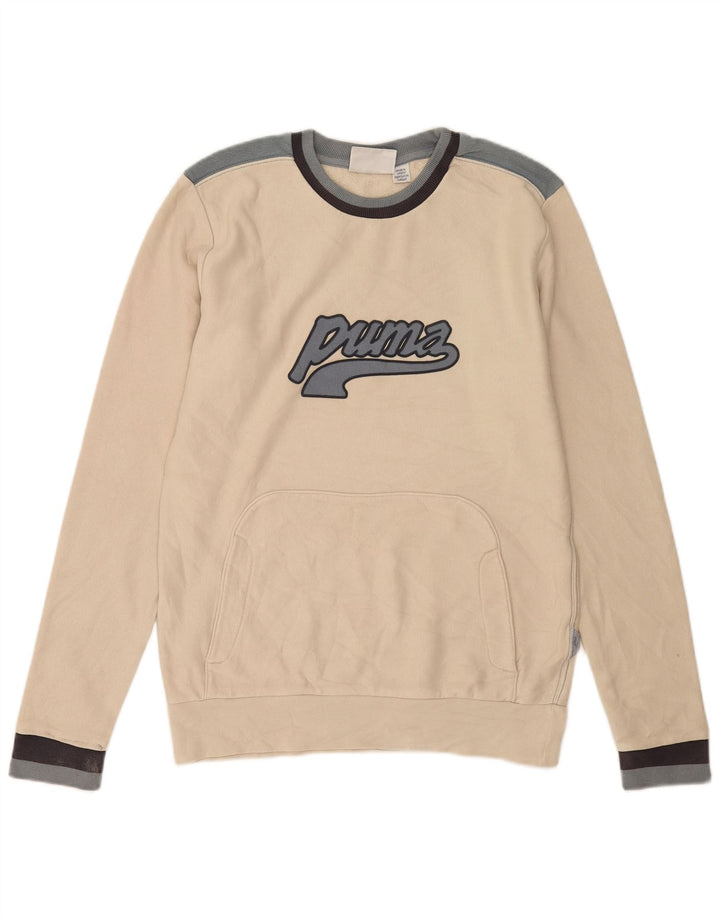 Pulover grafic pentru bărbați Puma, mic, alb, colorblock