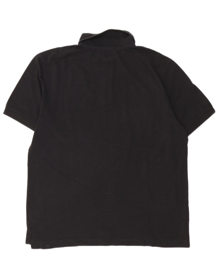 Cămașă polo pentru bărbați Kappa, bumbac negru mare