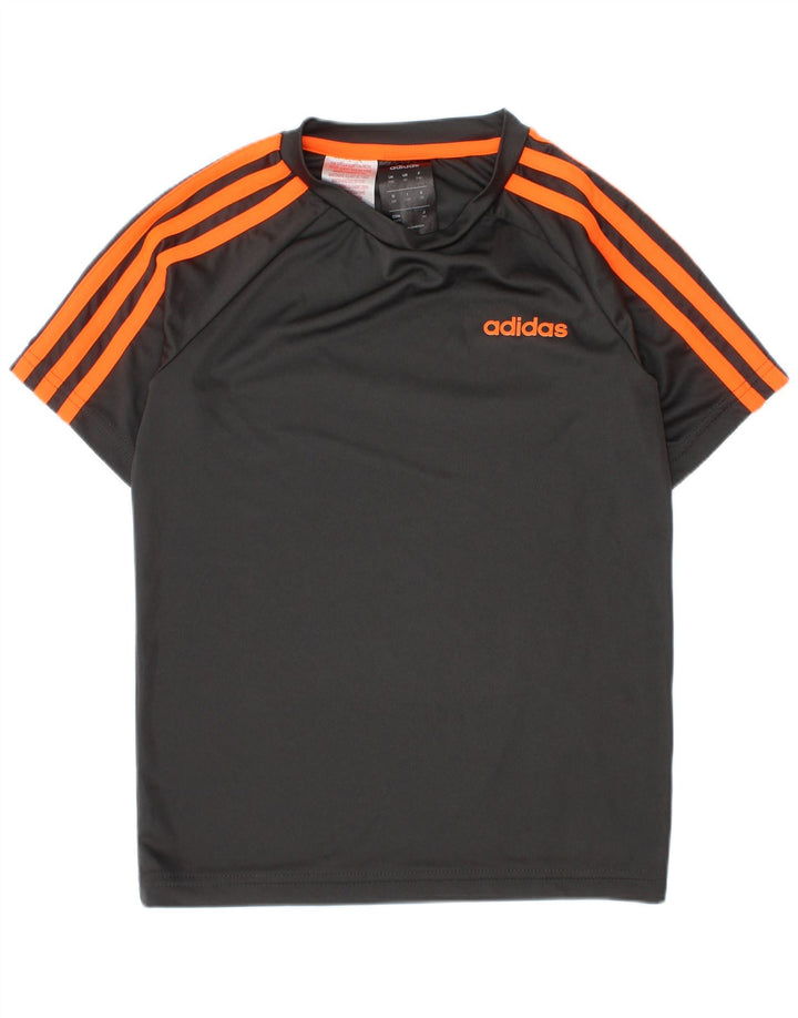 Tricou Adidas Climalite pentru baieti Top 7-8 ani poliester gri