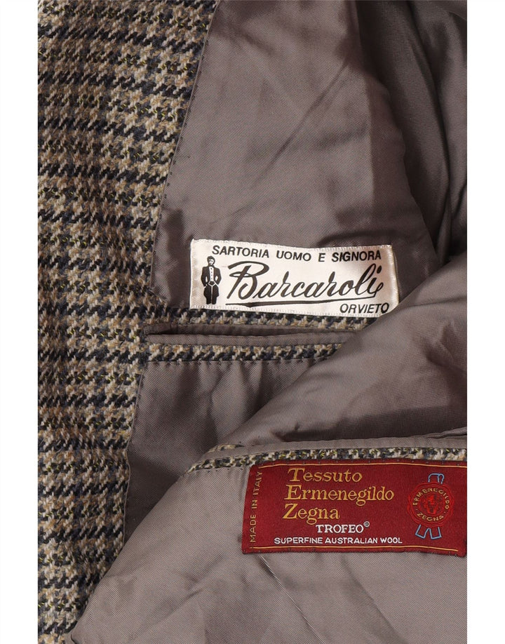 Sacou blazer cu 2 nasturi pentru bărbați Ermenegildo Zegna UK 40 Medium Gri Houndstooth