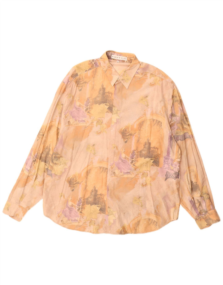 Cămașă grafică pentru bărbați Criver, mare, bej, viscoză