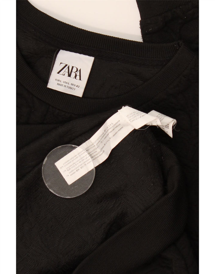 Pulover pentru bărbați Zara Pulover mare, negru, floral, poliester