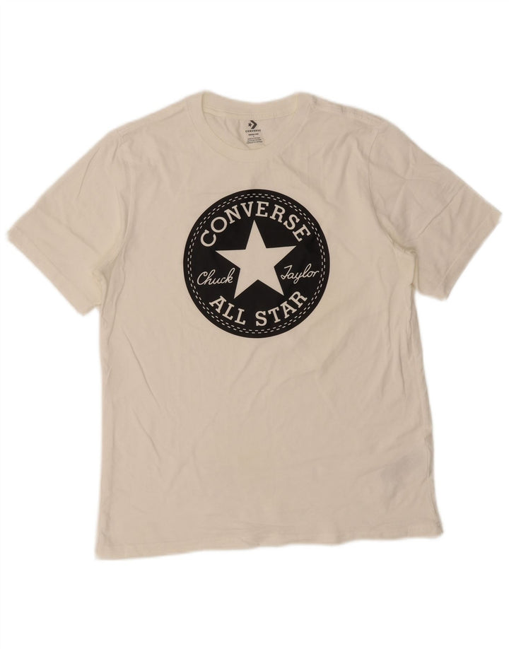 Tricou grafic Converse pentru bărbați Top mic din bumbac alb