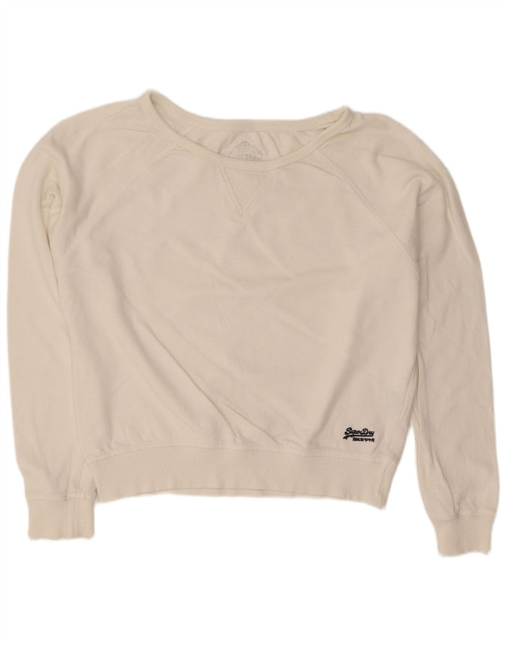 Pulover Superdry pentru damă, UK 16, mare, alb, bumbac