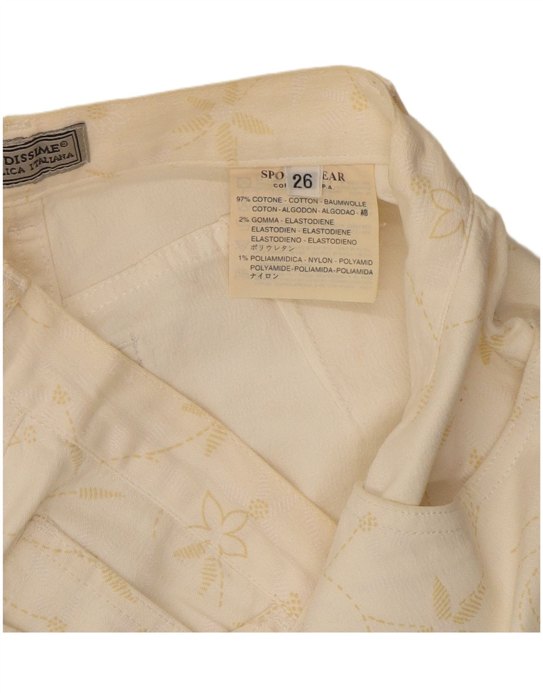 Pantaloni Fendissime Femei Regular Fit Regular Fit L27 L29 White Floral Classic