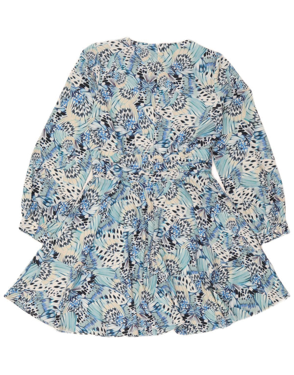 Rochie cu mâneci lungi Oasis pentru femei UK 12 Medium Blue Animal Print