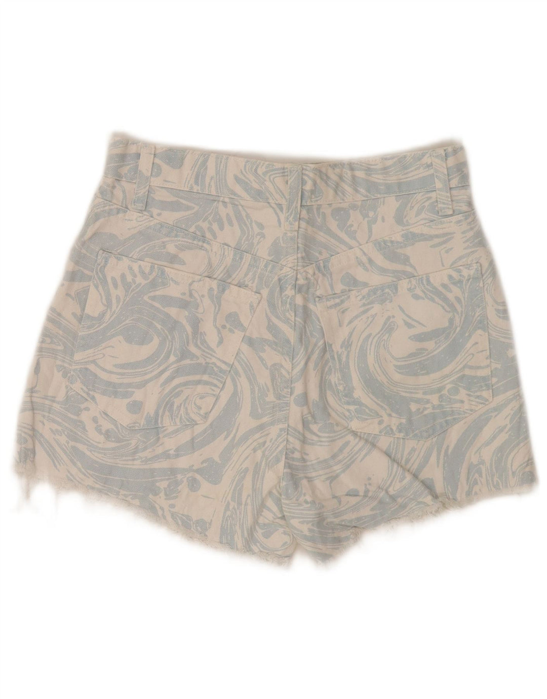 Pantaloni scurți din denim cu model abstract pentru femei Zara EU 34 2XS W24 Albastru