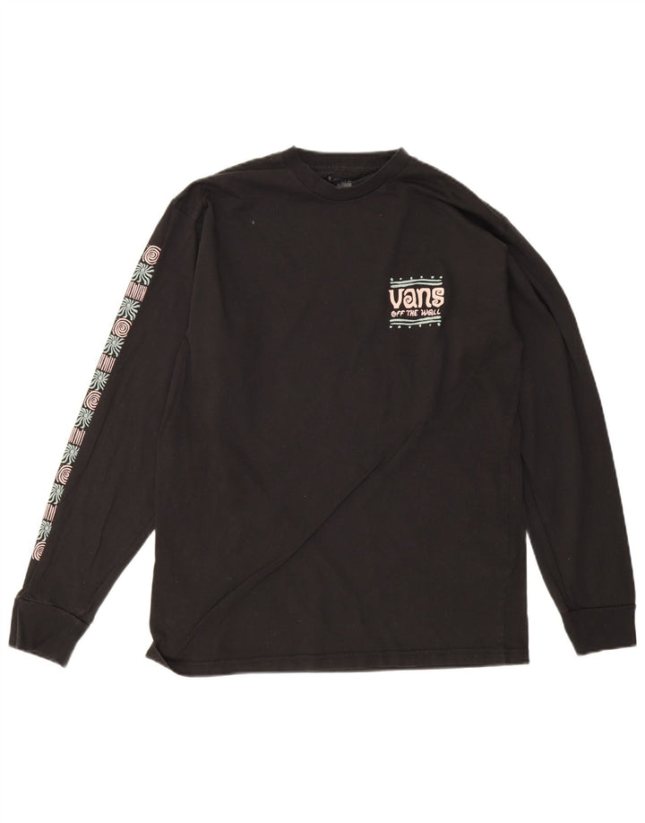 Vans pentru bărbați Classic Fit Graphic Top cu mânecă lungă, bumbac mediu negru