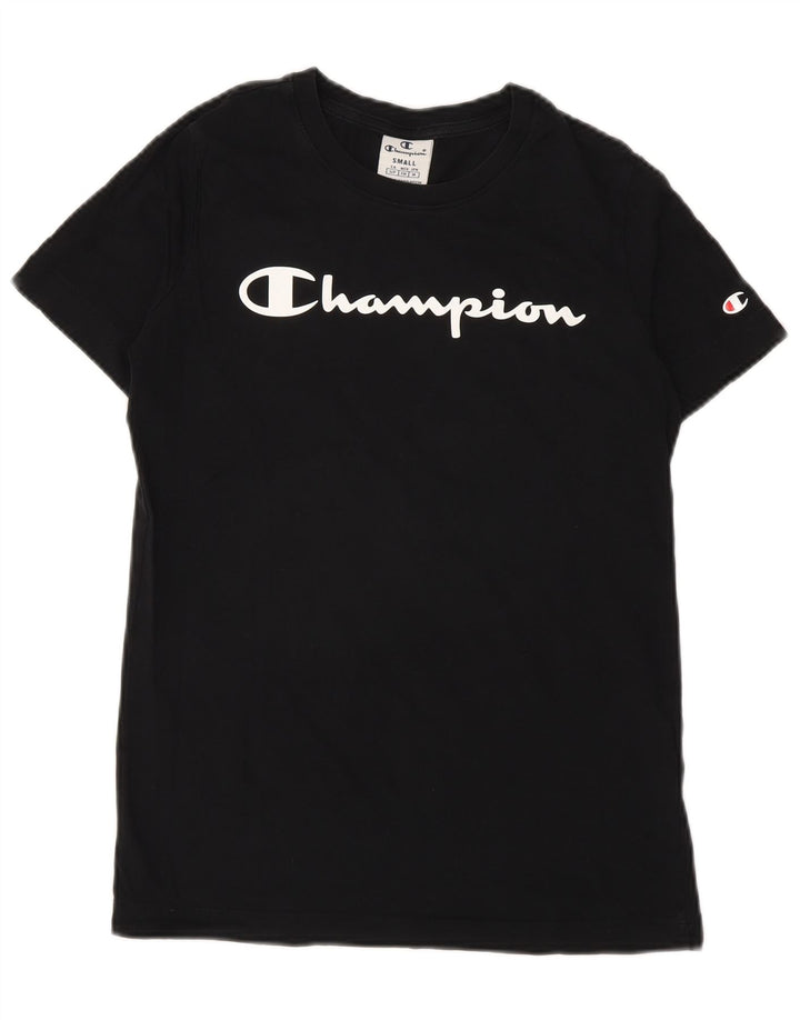 Tricou grafic Champion pentru femei Top mic bumbac negru