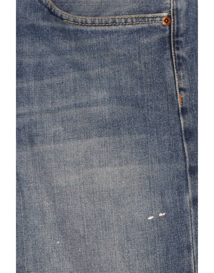Blugi drepți pentru bărbați Zara EU 44 Large W34 L29 Albastru