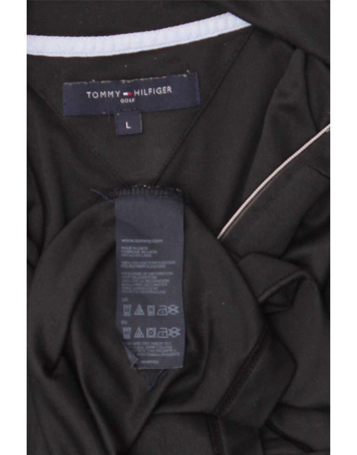 Tommy Hilfiger Top cu fermoar pentru bărbați cu mânecă lungă Poliester negru mare