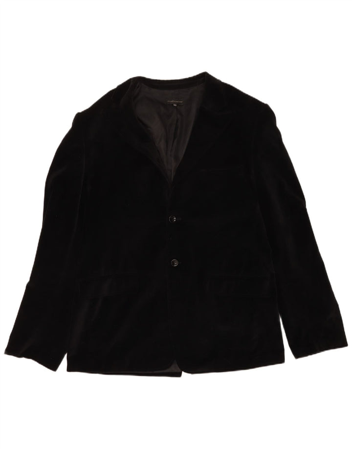 Jachetă pentru bărbați Calliope din catifea cu 2 nasturi IT 52 XL bumbac negru