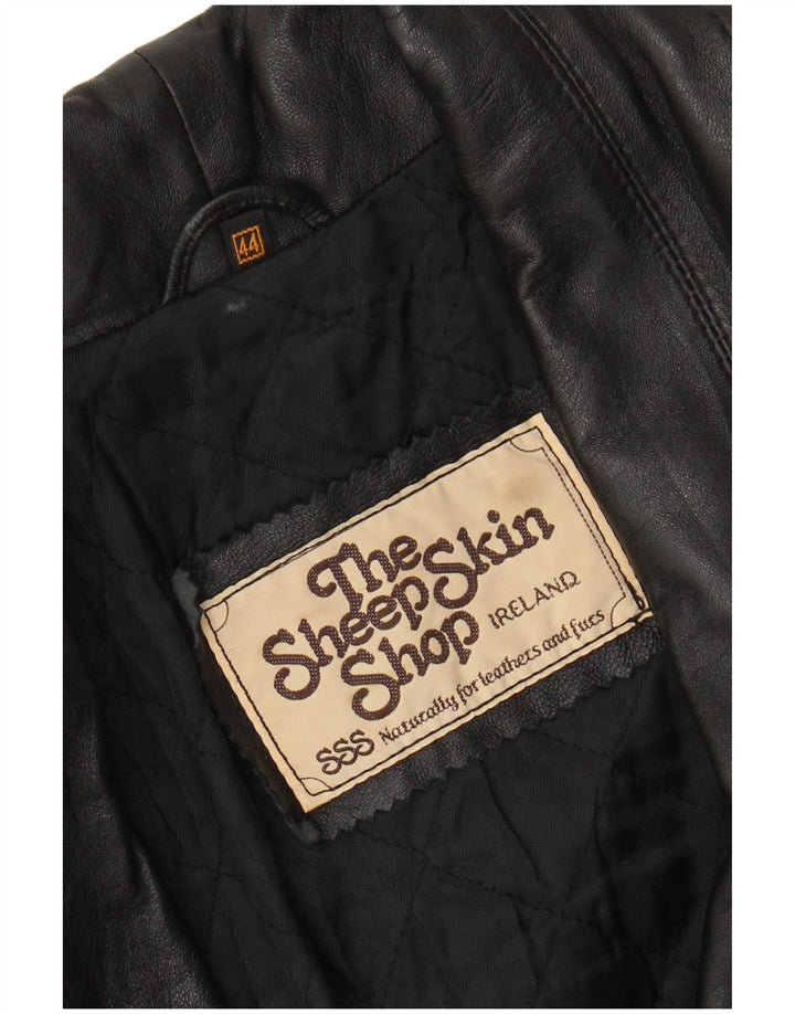 Palton din piele vintage pentru femei EU 44 XL din piele neagră