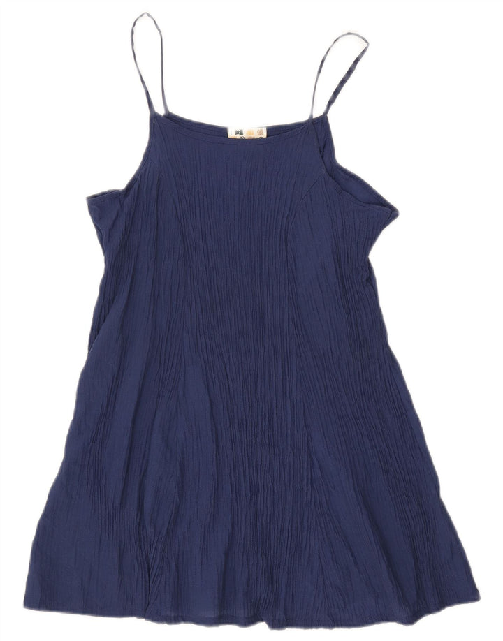 VINTAGE Rochie Slip Femei UK 14 mare, bleumarin, viscoză