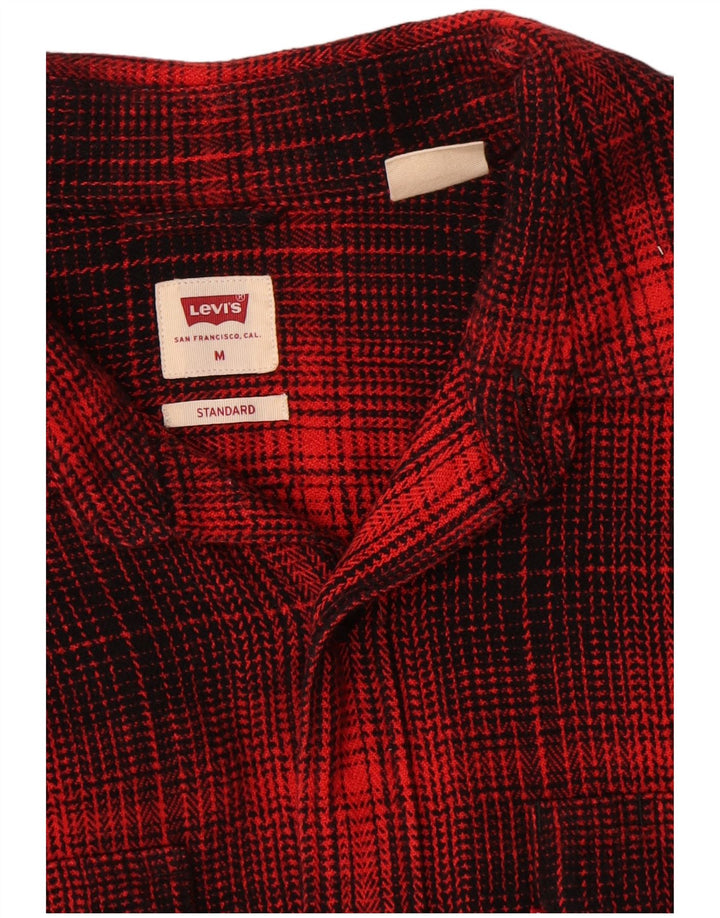 Cămașă standard de flanel pentru bărbați LEVI'S, bumbac cu carouri roșii medii