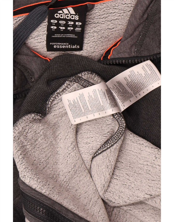 Pulover pentru bărbați Adidas, cu fermoar, bumbac, gri mediu