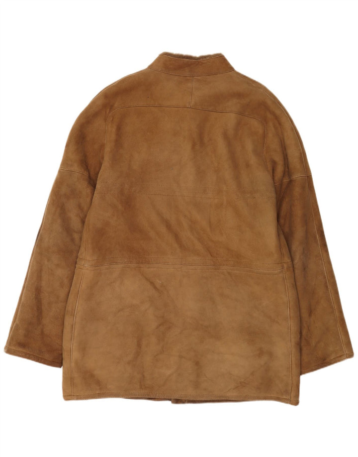 Pardesiu din shearling vintage pentru bărbați IT 54 2XL bej