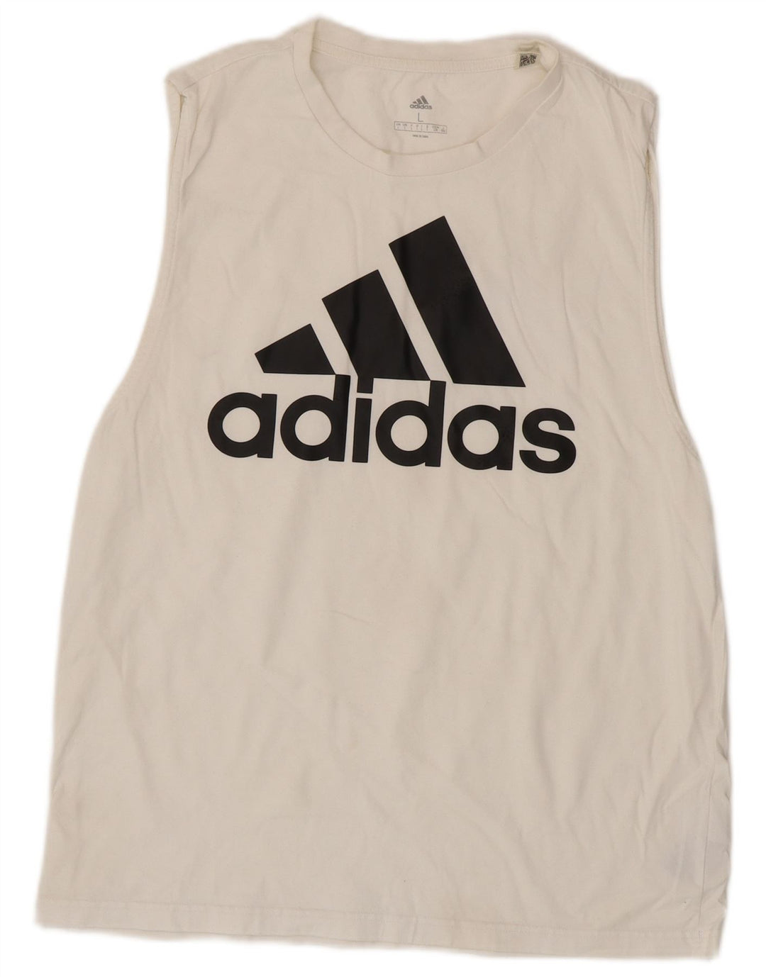 Vesta grafică pentru femei Adidas UK 16, mare, alb, bumbac