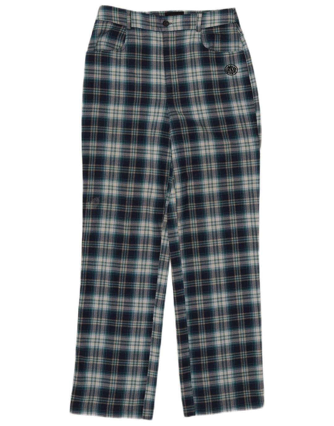URBAN OUTFITTERS Pantaloni casual drepti pentru femei Mici W28 L29 Blue Check