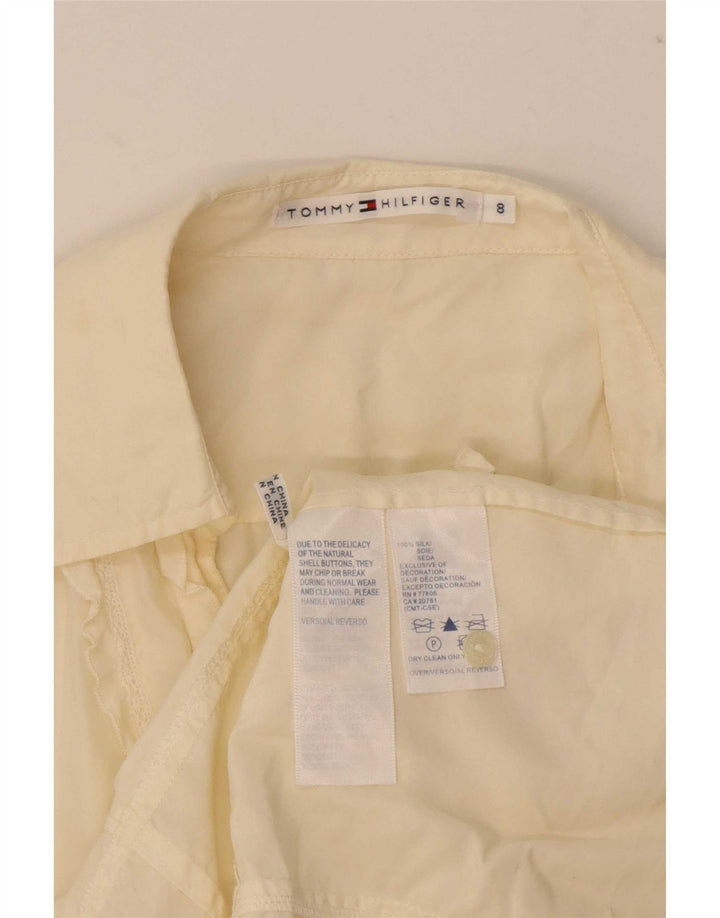 Cămașă Tommy Hilfiger pentru femei cu mânecă scurtă cu volan în față US 8 Medium Yellow