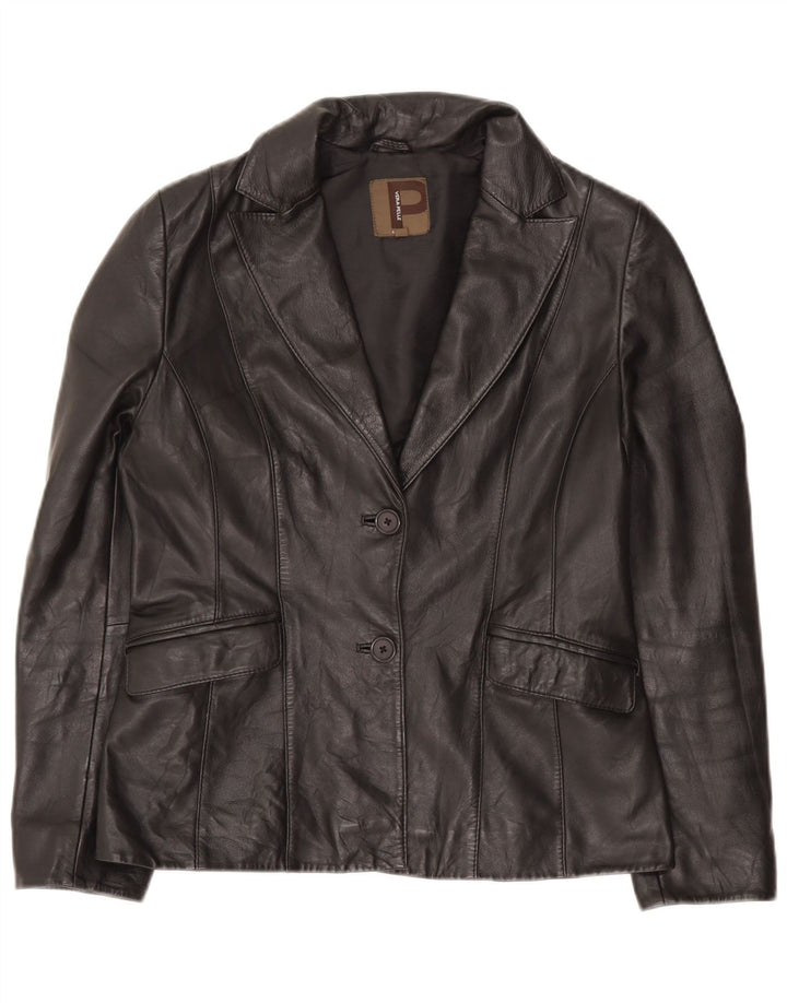 Jachetă Blazer Femei Conbipel 1 Button 2 Button IT 46 Mare Neagră Piele