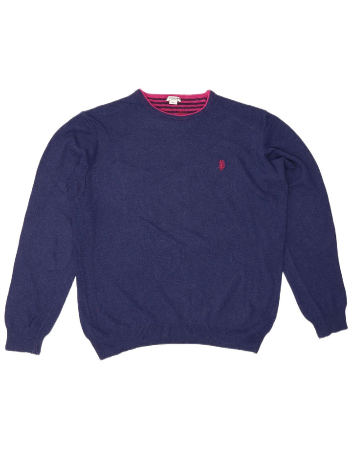 U.S. POLO ASSN. Pulover de damă cu decolteu triplu UK 20 2XL bleumarin