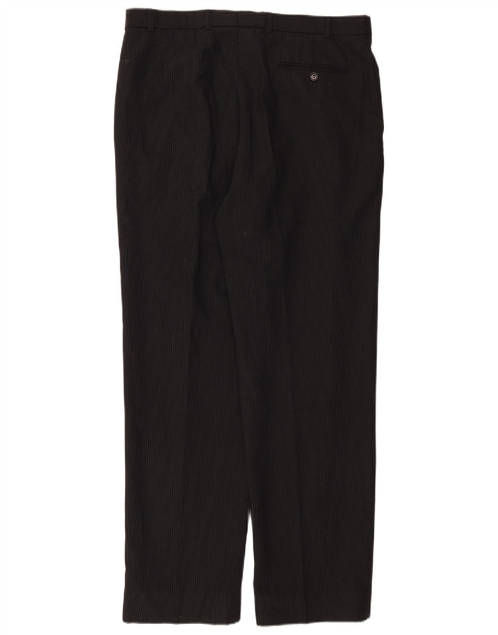 Marks & Spencer Pantaloni de costum bărbătesc cu gheață W36 L33 poliester negru cu dungi