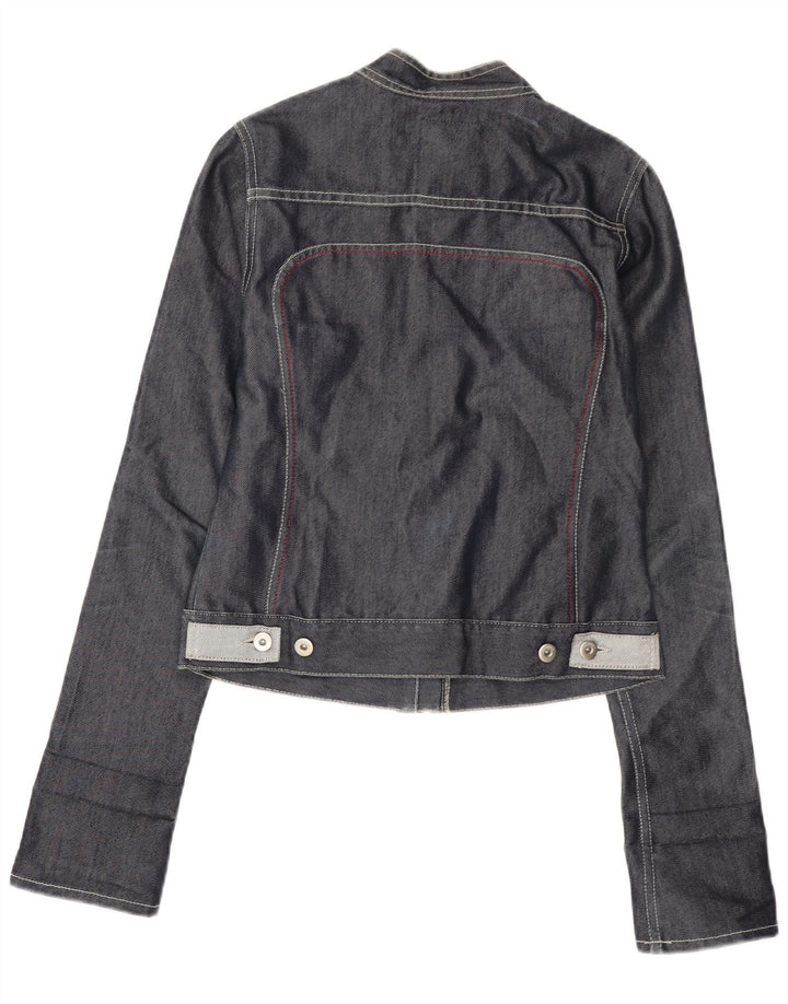Jachetă de denim crop TED BAKER pentru femei, mărimea 2, bumbac gri mic