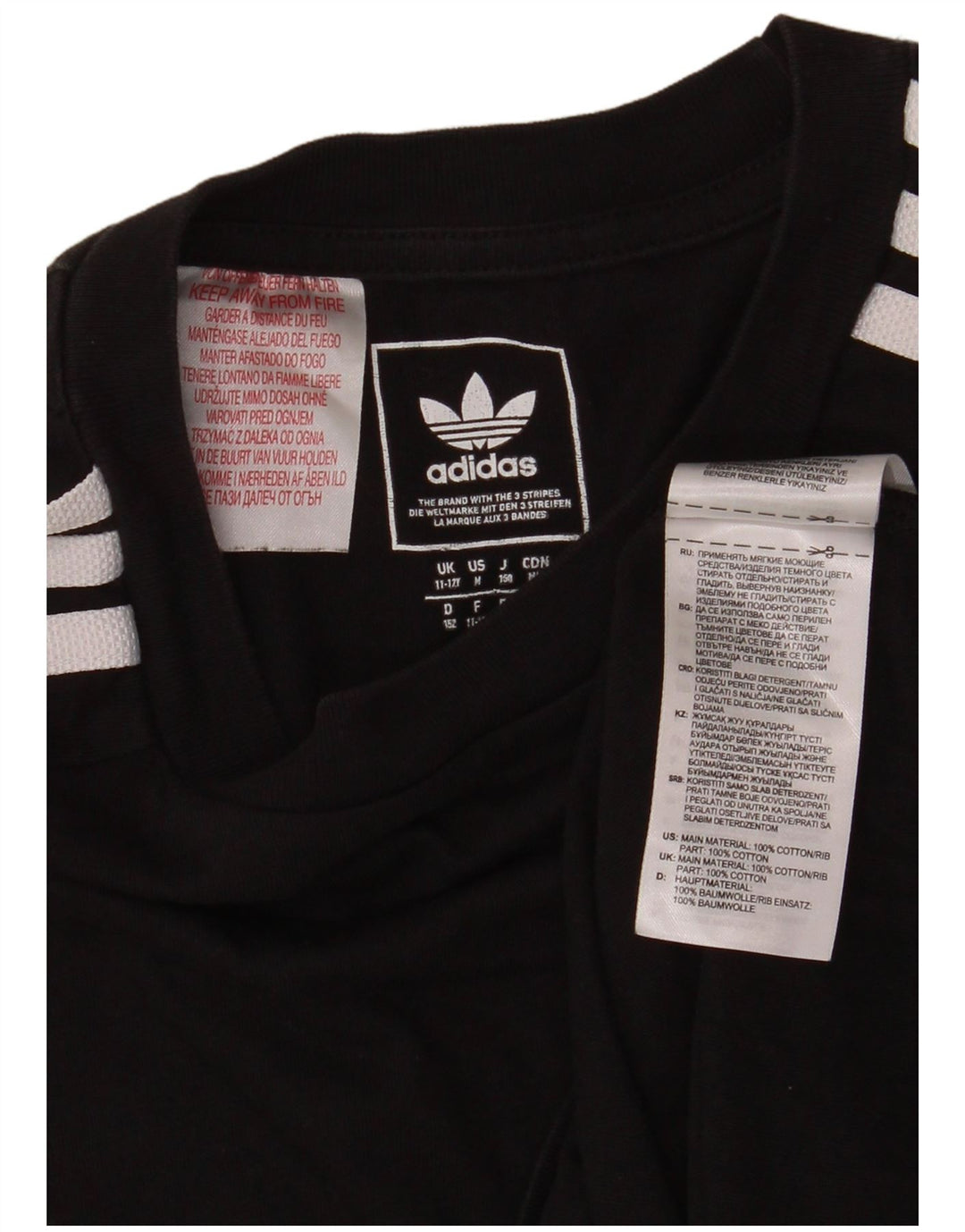 Tricou Băieți ADIDAS Top 11-12 Ani Bumbac Negru