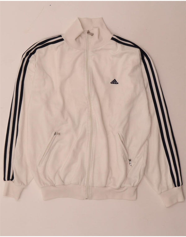 Jachetă de top pentru trening pentru bărbați Adidas Regular Fit UK 36/38 Poliester alb mic