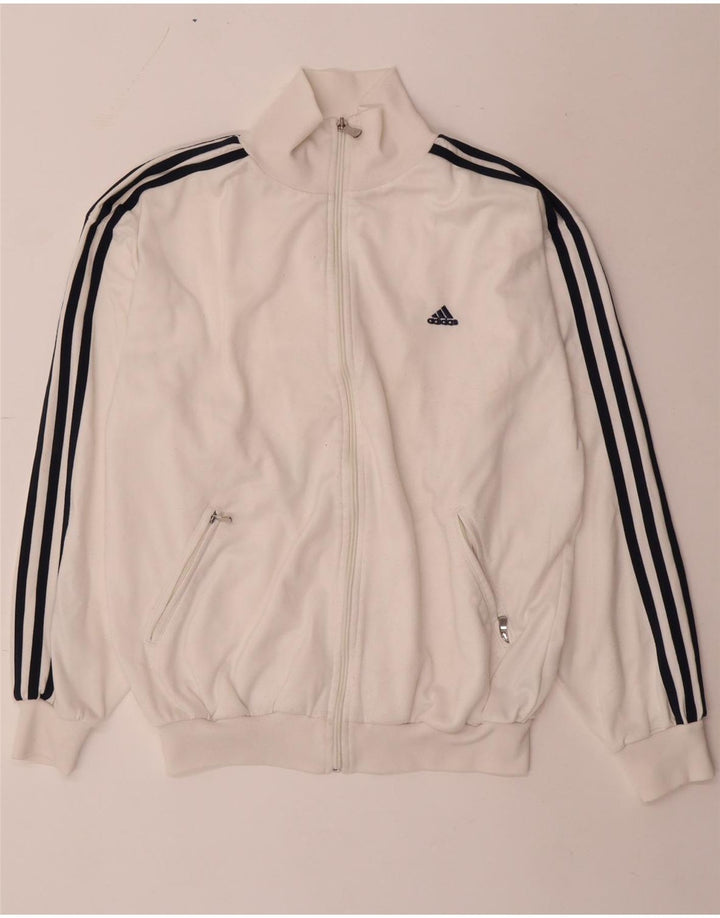 Jachetă de top pentru trening pentru bărbați Adidas Regular Fit UK 36/38 Poliester alb mic