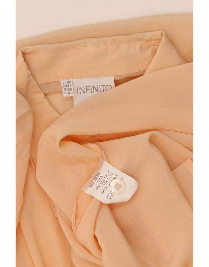 VINTAGE Womens Shirt Blouse IT 42 Medium Beige Silk Vintage Vintage and Second-Hand Vintage from Messina Hembry 