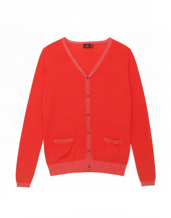 Pulover cardigan Kappa pentru femei UK 12, viscoză roșie medie