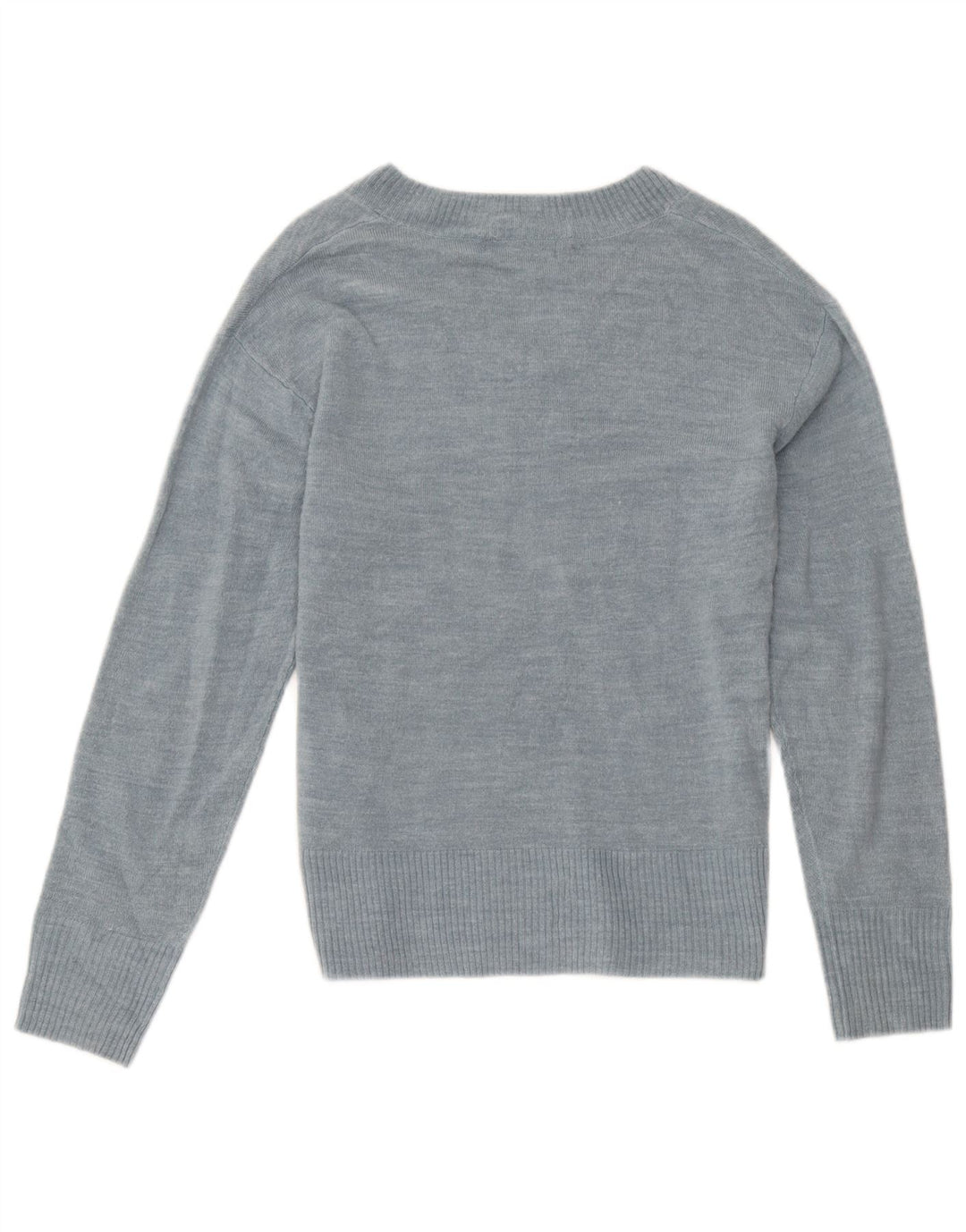 Pulover pentru femei Marks & Spencer cu decolteu în V UK 12 Medium Blue Acrylic