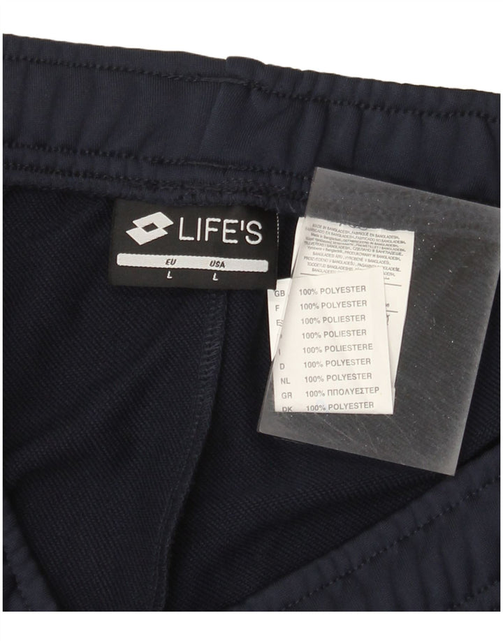 Pantaloni de trening pentru femei Lotto Pantaloni de jogging mari poliester bleumarin