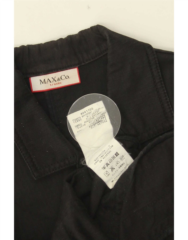 Max & Co. Jachetă pentru femei cu 2 nasturi și mâneci 3/4, UK 6 XS, bumbac negru