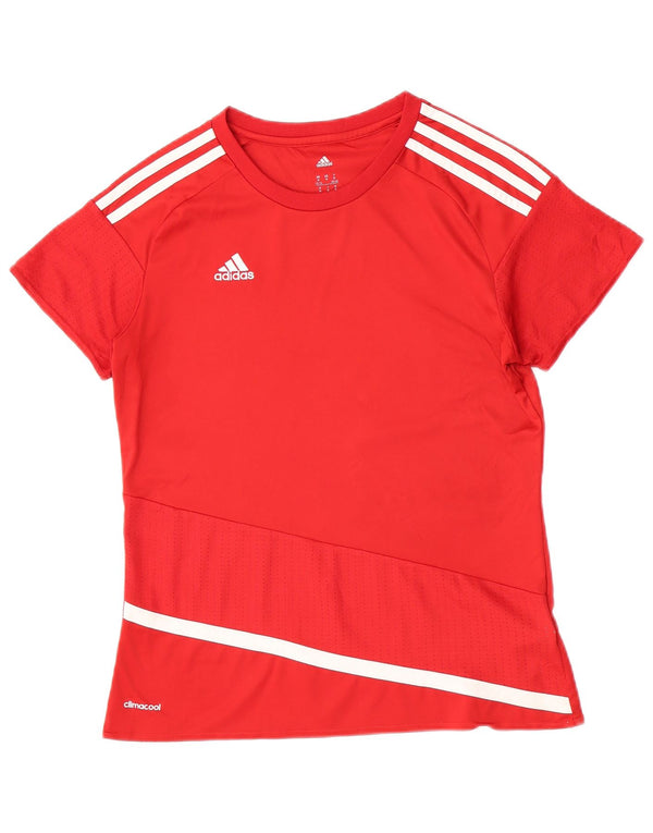 Tricou grafic Adidas pentru femei Top UK 12/14 Medium Red Poliester Sports