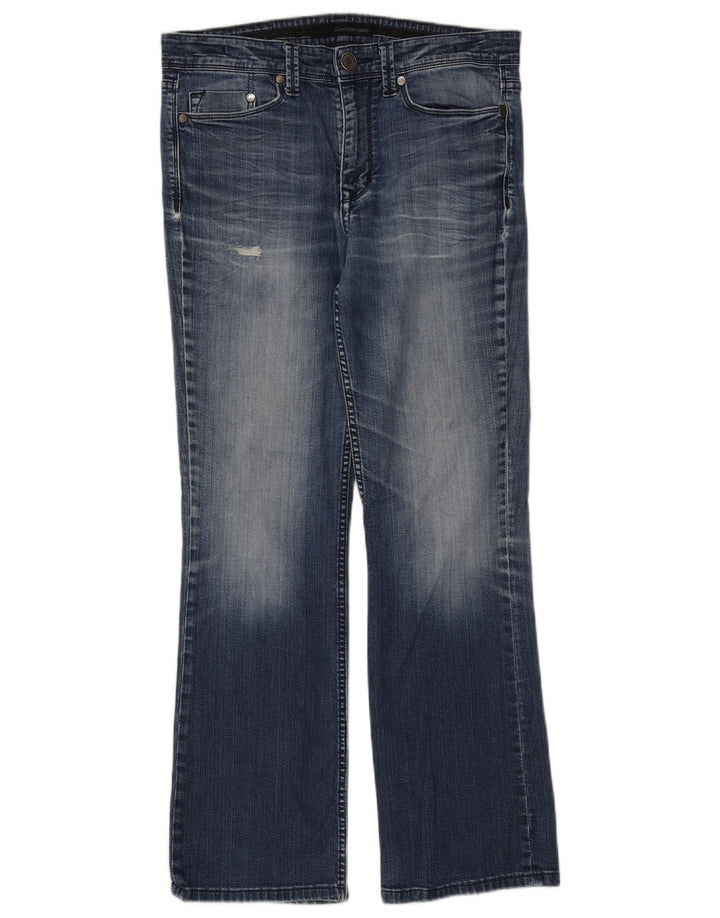 Blugi Calvin Klein pentru femei Distressed Bootcut W33 L29 Bumbac albastru