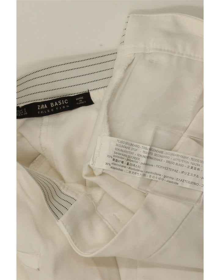 Pantaloni chino slim pentru femei ZARA Mici L26 L28 Poliester alb