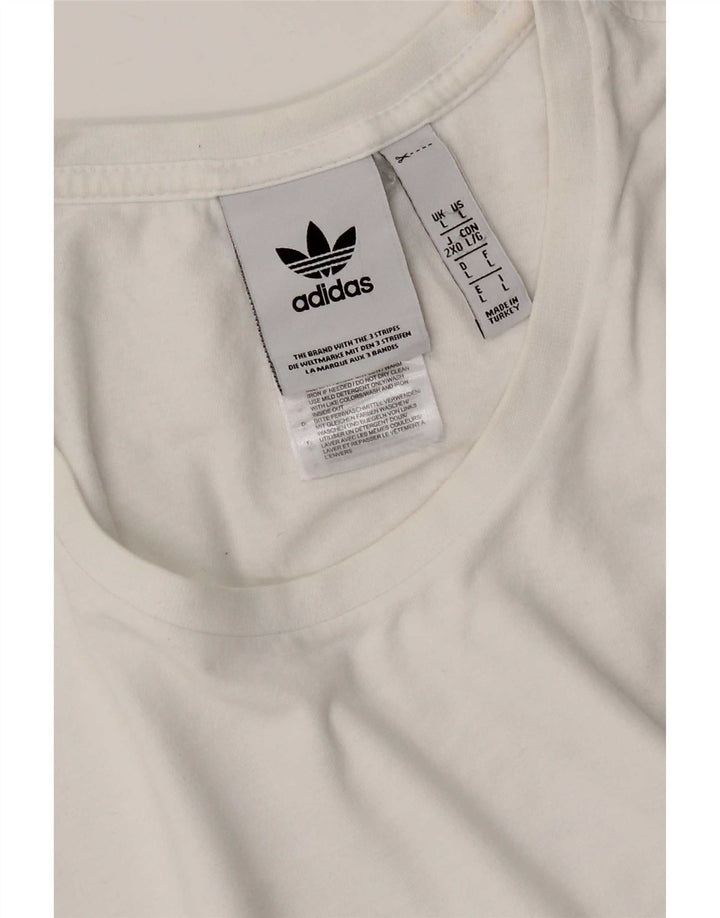 Tricou pentru bărbați Adidas Top mare, alb, bumbac