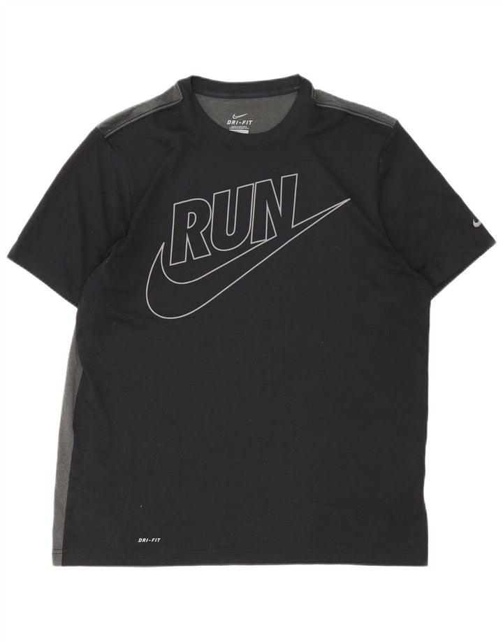 Tricou grafic Nike Dri Fit pentru bărbați Top mare, negru, poliester color bloc