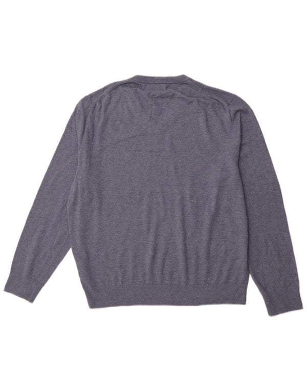 NAUTICA Pulover Navtech cu decolteu în V pentru bărbați, bumbac albastru mare